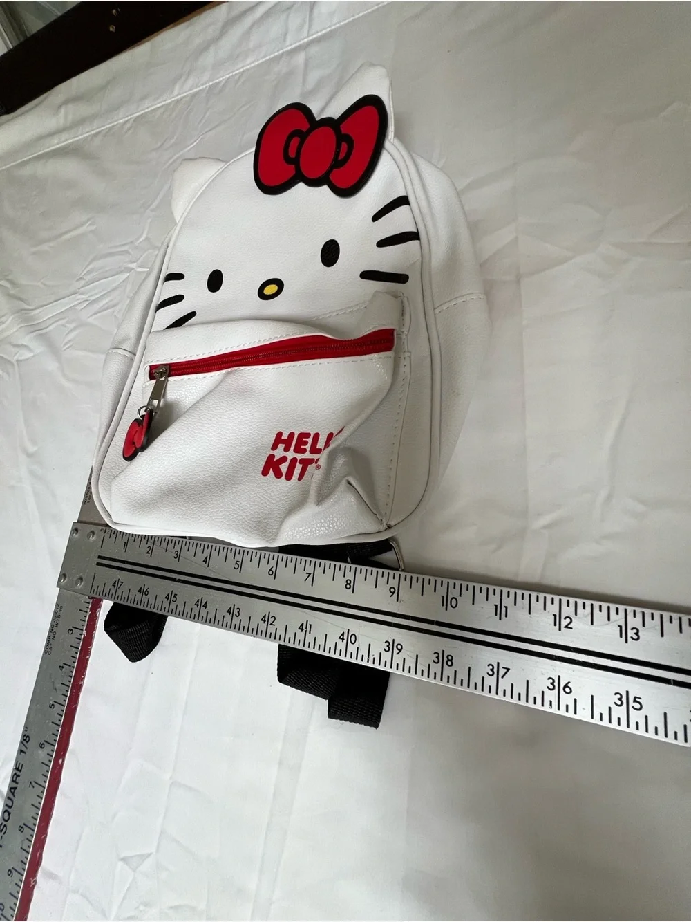 Hello Kitty White and Red Kids Backpack with Bow Accent